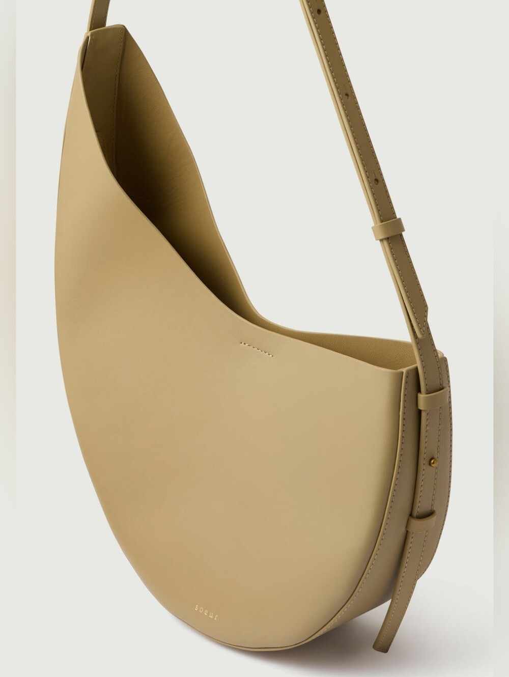 NWT SOEUR WINONA SMOOTH LEATHER BAG - BEIGE - Picture 3 of 13